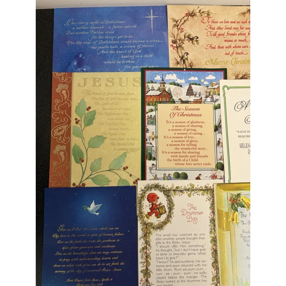 Vintage Christmas Cards Fronts ONLY Bible Verses More Scrapbooking Crafts 50+